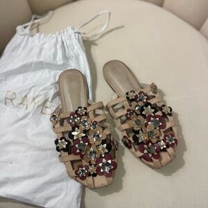 Raye Women's Floral Embellished Sandals - Tan and Multicolor